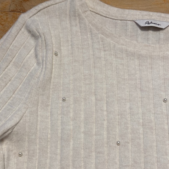 REITMANS Faux Pearl Studded Ribbed Sweater - Picture 7 of 13